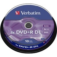 Verbatim DVD+R DL 8,5 Go, Support vierge DVD DVD+R DL, 120 mm, Fuseau, 10 pièce(s), 8,5 Go