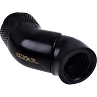 Alphacool Eiszapfen Angled Adaptor Double-45°, Connexions Noir, Noir, 1/4", Mâle/Femelle, 18,5 mm, 41,5 mm, 185 mm