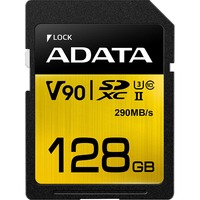ADATA Premier ONE V90 128 Go SDXC UHS-II Classe 10, Carte mémoire 128 Go, SDXC, Classe 10, UHS-II, 290 Mo/s, 260 Mo/s