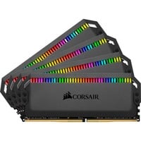 Corsair 32 Go DDR4-3200 Quad-Kit, Mémoire vive Noir, CMT32GX4M4Z3200C16, Dominator Platinum RGB, XMP, AMD Ryzen Optimisé