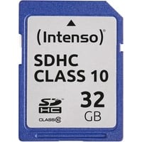 Intenso 32GB SDHC 32 Go Classe 10, Carte mémoire 32 Go, SDHC, Classe 10, 25 Mo/s, Résistant aux chocs, Résistant à une température, Résistant aux rayons X, Noir