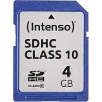 Intenso 4GB SDHC 4 Go Classe 10, Carte mémoire 4 Go, SDHC, Classe 10, 25 Mo/s, Résistant aux chocs, Résistant à une température, Résistant aux rayons X, Noir
