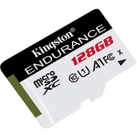 Kingston High Endurance 128 GB microSDXC, Carte mémoire Blanc/Noir, UHS-I (U1), Class 10, A1