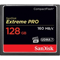 SanDisk 128GB Extreme Pro CF 160MB/s 128 Go CompactFlash, Carte mémoire Noir, 128 Go, CompactFlash, 160 Mo/s, 150 Mo/s