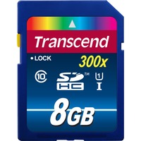 Transcend 8GB SDHC Class 10 UHS-I 8 Go NAND Classe 10, Carte mémoire Bleu, 8 Go, SDHC, Classe 10, NAND, 90 Mo/s, Class 1 (U1)