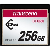 Transcend CFX650 256 Go CFast 2.0 MLC, Carte mémoire 256 Go, CFast 2.0, MLC, 510 Mo/s, 370 Mo/s, Noir