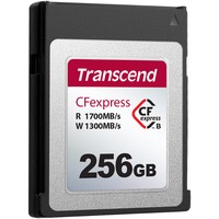 Transcend CFexpress 820 256 Go NAND, Carte mémoire 256 Go, CFexpress, NAND, 1700 Mo/s, 1300 Mo/s, Noir