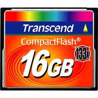 Transcend TS16GCF133 Cartes mémoire, Carte mémoire Noir, 16 Go, CompactFlash, MLC, 50 Mo/s, 20 Mo/s, Noir