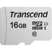 Transcend TS16GUSD300S mémoire flash 16 Go MicroSDHC NAND Classe 10, Carte mémoire 16 Go, MicroSDHC, Classe 10, NAND, 95 Mo/s, 10 Mo/s