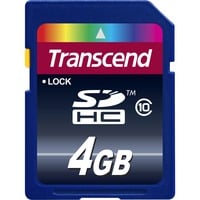 Transcend TS4GSDHC10 mémoire flash 4 Go SDHC NAND Classe 10, Carte mémoire 4 Go, SDHC, Classe 10, NAND, 30 Mo/s, Noir