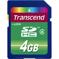 Transcend TS4GSDHC4 mémoire flash 4 Go SDHC, Carte mémoire 4 Go, SDHC, Noir