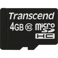 Transcend TS4GUSDC10 mémoire flash 4 Go MicroSDHC NAND Classe 10, Carte mémoire 4 Go, MicroSDHC, Classe 10, NAND, 90 Mo/s, Noir