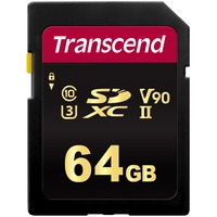 Transcend TS64GSDC700S mémoire flash 64 Go SDXC NAND Classe 10, Carte mémoire 64 Go, SDXC, Classe 10, NAND, 285 Mo/s, 180 Mo/s