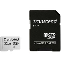 Transcend microSDHC 300S 32GB 32 Go NAND Classe 10, Carte mémoire Argent, 32 Go, MicroSDHC, Classe 10, NAND, 95 Mo/s, 25 Mo/s