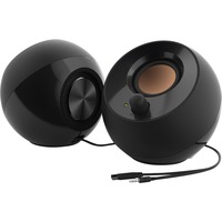 Creative Pebble Noir Avec fil 4,4 W, Haut-parleur PC Noir, 2.0 canaux, Avec fil, 4,4 W, 100 - 17000 Hz, Noir