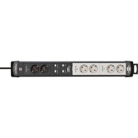 Brennenstuhl Connect Premium-Line multiprise 3 m 6 sortie(s) CA Intérieure Noir, Blanc Noir/Gris clair, 3 m, 6 sortie(s) CA, Intérieure, Noir, Blanc, 3600 W, 95 mm