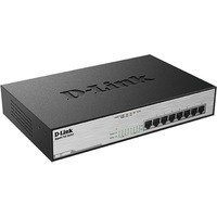 D-Link DGS-1008MP, Switch Non-géré, Gigabit Ethernet (10/100/1000), Full duplex, Connexion Ethernet, supportant l'alimentation via ce port (PoE), Grille de montage, 1U