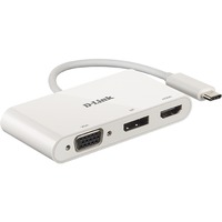 D-Link DUB‑V310, Adaptateur Blanc, Avec fil, USB 3.2 Gen 1 (3.1 Gen 1) Type-C, Blanc, CE, FCC, IC, RCM, CC, 0.04 A