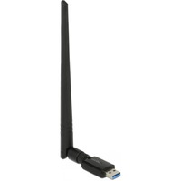 DeLOCK 12535 carte réseau RF sans fil, Antenne Noir, Sans fil, USB, RF sans fil, Wi-Fi 5 (802.11ac), Noir