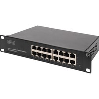 Digitus Commutateur Gigabit Ethernet 10 pouces 16 ports, non administré, Switch non administré, Non-géré, Gigabit Ethernet (10/100/1000), Grille de montage, 1U
