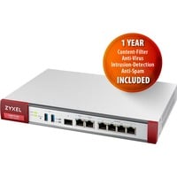 Zyxel USG Flex 200 pare-feux (matériel) 1,8 Gbit/s 1,8 Gbit/s, 0,45 Gbit/s, 100 Gbit/s, 60 transactions/sec, 45,38 BTU/h, 529688,2 h