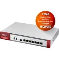 Zyxel USG Flex 500 pare-feux (matériel) 1U 2,3 Gbit/s 2,3 Gbit/s, 0,81 Gbit/s, 82,23 BTU/h, 41,5 dB, 529688 h, IPSEC, SSL/TLS
