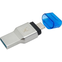 Kingston MobileLite Duo 3C lecteur de carte mémoire USB 3.2 Gen 1 (3.1 Gen 1) Type-A/Type-C Bleu, Argent Argent