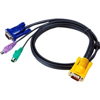ATEN Câble KVM 1,8m PS/2 avec SPHD 3 en 1, Adaptateur 8m PS/2 avec SPHD 3 en 1, 1,8 m, PS/2, PS/2, VGA, Noir, HDB-15 + 2 x PS/2
