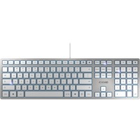CHERRY KC 6000 SLIM FOR MAC clavier Bureau USB QWERTY Anglais américain Argent Argent, Layout US (QWERTY), Technologie SX, 100%, Taille réelle (100 %), Avec fil, USB, QWERTY, Argent