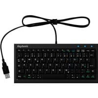 KeySonic ACK-3401U clavier USB QWERTZ Allemand Noir Noir, Layout DE, X-Typ-Membrane, Mini, USB, Clavier à membrane, QWERTZ, Noir