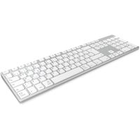 KeySonic KSK-8022BT clavier Bluetooth QWERTZ Allemand Argent Argent, Layout DE, X-Typ-Membrane, Taille réelle (100 %), Bluetooth, Clavier à membrane, QWERTZ, Argent