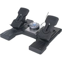 Logitech G Saitek Pro Flight Rudder Pedals, Pédales simulation de vol, PC, Analogique/Numérique, Avec fil, USB 2.0, Noir, Argent