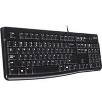 Logitech Keyboard K120 for Business clavier USB QWERTY Anglais Noir Noir, Layout États-Unis, Plunger, Taille réelle (100 %), Avec fil, USB, QWERTY, Noir