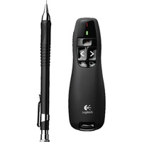Logitech R400 télécommande RF Noir, Présentateur Noir, RF, USB, 15 m, Noir