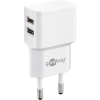 goobay Dual USB Charger 2,4 A, Chargeur Blanc