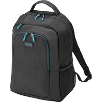 DICOTA Spin sac à dos Noir, Bleu Polyester Noir, 39,6 cm (15.6"), Compartiment pour Notebook, Imperméable, Polyester
