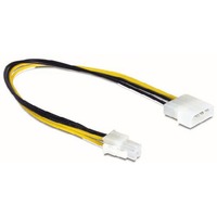 DeLOCK Câble P4 male > Molex 4 0,3 m, ATX (4-pin), Molex (4-pin), Noir, Jaune