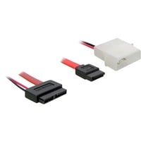 DeLOCK Cable SATA Slimline female + 2pin power > SATA câble SATA 0,3 m Rouge, Adaptateur Rouge/Noir, 0,3 m, Rouge