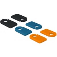 DeLOCK Clip pour marqueur de câble pour auto-étiquetage Set 6 pièces, Serre-câble Repères de câble, Polyvinyl chloride (PVC), Noir, Bleu, Orange