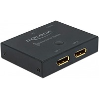 DeLOCK Commutateur DisplayPort 2 - 1 bidirectionnel 8K 30 Hz, Switch de DisplayPort Noir