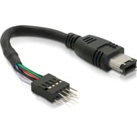 DeLOCK FireWire A, Câble Noir, 0,165 mètres