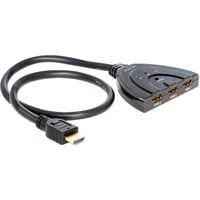 DeLOCK HDMI 3 > 1 switch, Switch HDMI Noir, 0,6 mètres