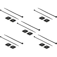 DeLOCK Support de serre-câbles 30 x 30 mm avec serre-câbles L 200 x L 4,8 mm Noir, 10 pièces