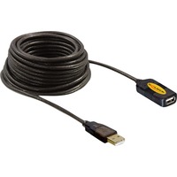 DeLOCK USB 2.0, Câble d'extension Noir, 10 mètres