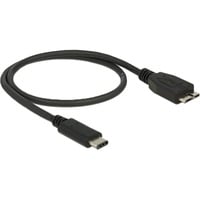 DeLOCK USB-C 3.1 > USB 3.1 micro-USB, Câble Noir, 0,5 mètre, USB 3.1 Gen 2