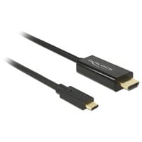 DeLOCK USB-C (mâle) > HDMI (mâle) (DP Alt Mode), Câble Noir, 2 mètres, 4K 30 Hz