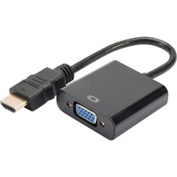 Digitus HDMI A > VGA, Adaptateur Noir, 0,18 mètre