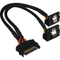 Sharkoon 15Pin SATA > 2x 15Pin SATA, Câble en Y Noir