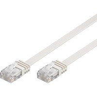 goobay Câble de raccordement RJ-45 U/UTP avec Cat.5e Blanc, 15 mètres, câble plat