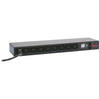 APC Netshelter - Bandeau de prises commutées rackable - 1U 12A 208V 10A 230V, Distributeur Noir, Avec mesure en ligne, Commutable, 0U/1U, horizontale/verticale, Noir, 8 sortie(s) CA, Coupleur C13